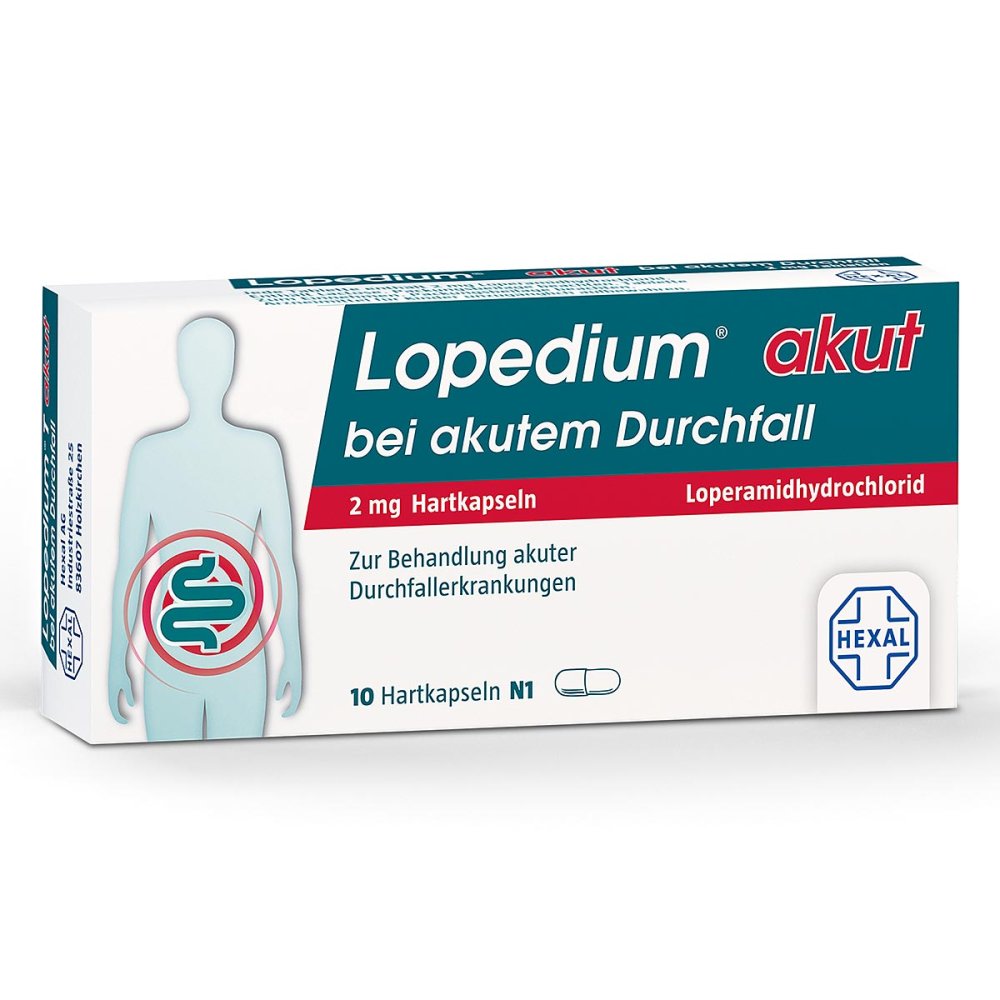 Hexal AG Lopedium® akut bei akutem Durchfall 2 mg Hartkapseln 01939446