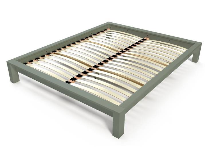 Lit 2 places 140x200 King Solid en bois massif 140x200 Gris