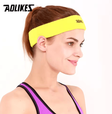 Inspire Picks AOLIKES Cotton Sports Sweat Headband Absorbent Sweatband For Men & Women, Yoga, Running & Fitness yellow