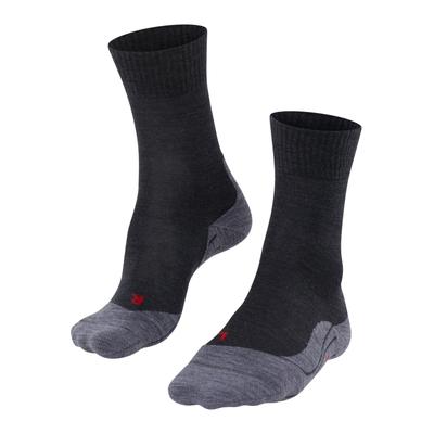 Wandersocken FALKE "TK5 Wander", Damen, Gr. 35-36, Sockengröße, 3180, asphalt melange, Materialmix, unifarben, Socken, mit anatomischer Passform, aus Wolle und Funktionsmaterial