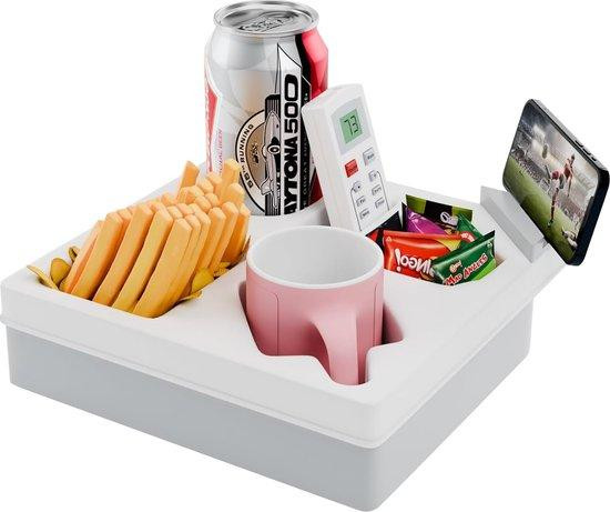 Moderne witte kunststof-siliconen opbergdoos met bekerhouder voor in de keuken