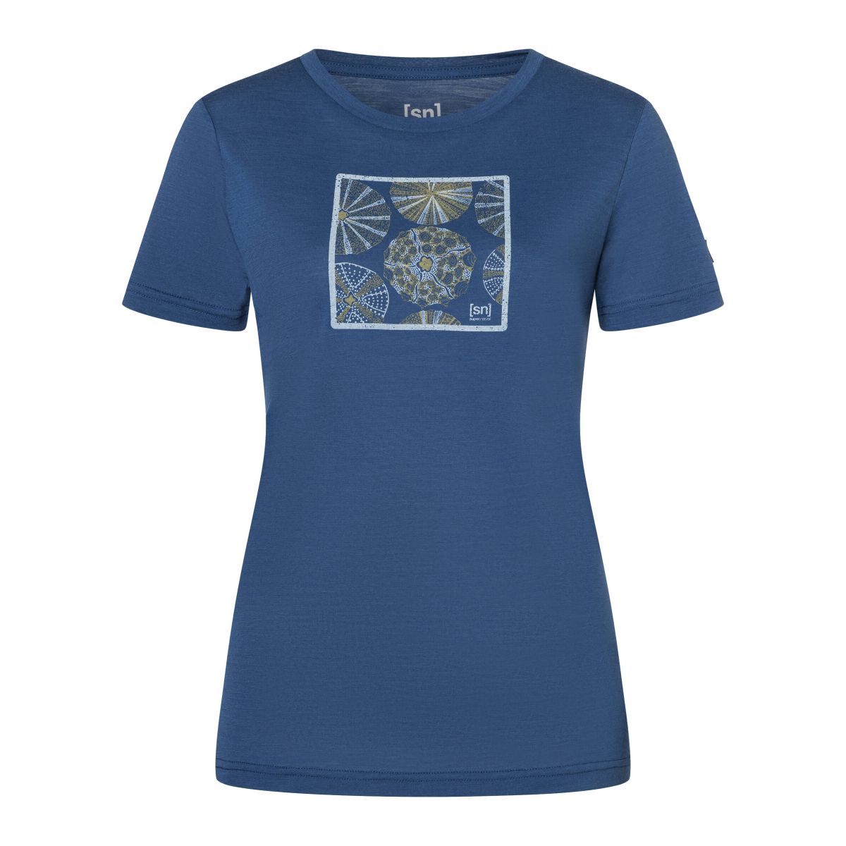 Super.Natural W SEA Urchin Tee ocean blue/various (13G) S SNWP0324013GS