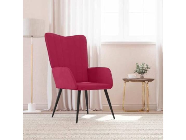 NLQMSU Relaxsessel, Bordeauxrot, Velours, mit Stahlrahmen Gepolsterter Schaumstoff, linierte Rückenlehne, samtiges Gefühl, stabil, langlebig, ästhetisch, bequemer Sitz