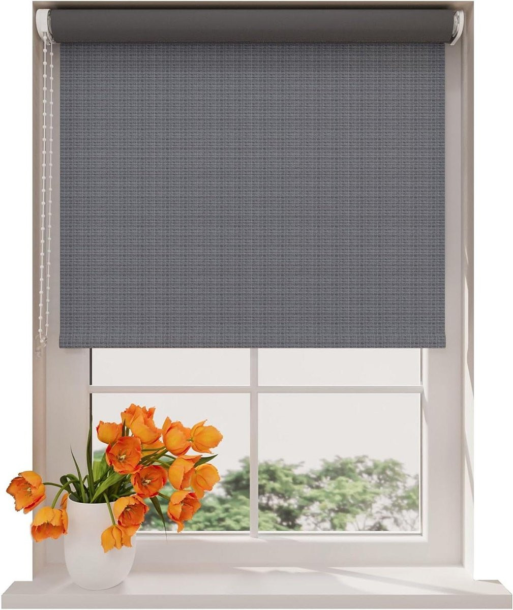 Verduisterend Rolgordijn Easy Blended in Staal Grijs - 220 x 190 cm