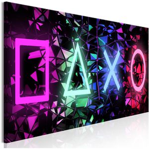 Artgeist Wandbild Neon Gaming, Leinwand, Querformat, 90 x 30 cm