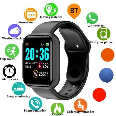 Uplifted Finds Smart Fitness Watch With Heart Rate Tracking Activity Monitoring And Message Alerts For Daily Wellness y68 Black