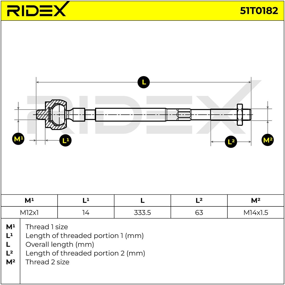 RIDEX 51T0182 Inner tie rod