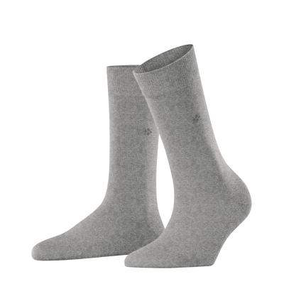 Socken BURLINGTON "Bloomsbury", Damen, Gr. 36-41, grau (light grau), Baumwollmischung, unifarben, Socken Socken, Einheitsgröße 36-41, unifarben, wärmende Wollmischung