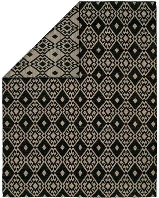 KALATY Endura Casual Black Wool Handmade Reversible Area Rug