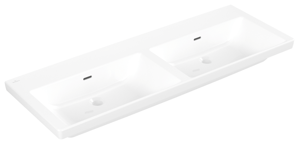 Villeroy & Boch Schrank-Doppelwaschtisch Subway 3.0 1300x475mm Rechteck mit Überlauf Weiss Alpin 4A71D601