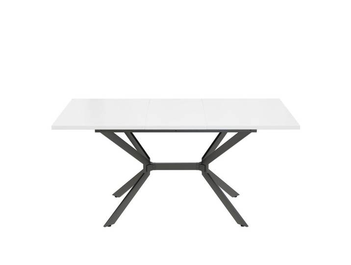 Okwish Esstisch 160/75/80 cm weiß mit höhenverstellbaren Metallbeinen, Weiß, 75x80x160 cm, Esszimmer, Esstische