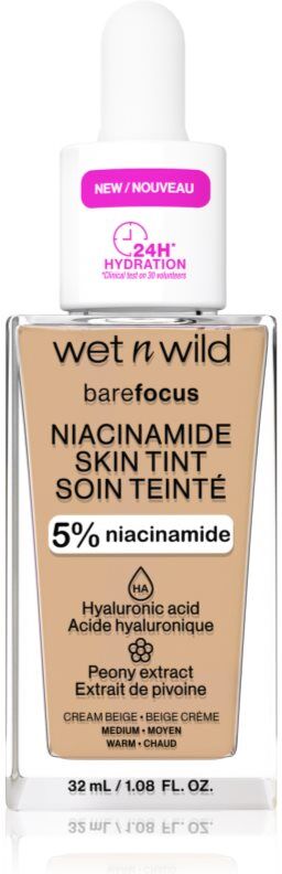 Wet n Wild BareFocus Niacinamide Skin Tint Lichte Hydraterende Foundation Tint Cream Beige (Warm) 32 ml