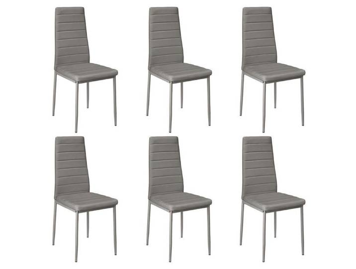 SUPFINE Lot de 6 Chaises Salle à Manger Scandinave Dossier Ergonomique Chaises de Cuisine Supportant Jusqu'à 120 kg Gris
