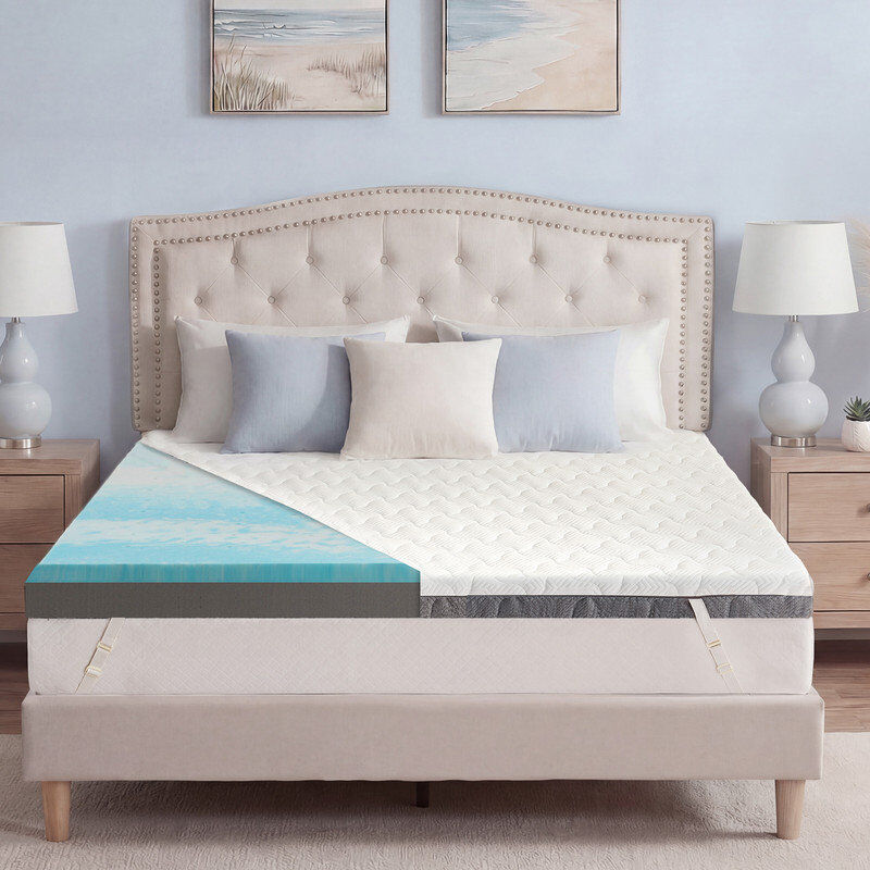Rebrilliant cm Memory Foam Mattress Topper White 7cm/Single (3')