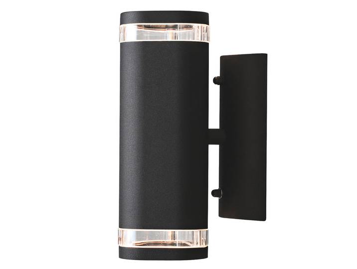 Konstsmide Modena Up&Down Applique murale Up & Down en aluminium laqué noir avec verre acrylique transparent