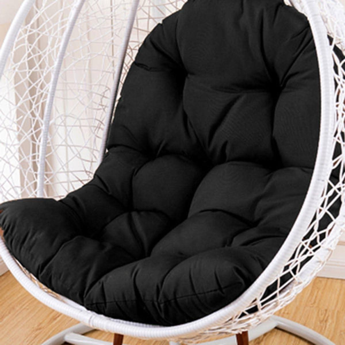 Zwart Hangmat Stoel Kussen - Comfortabel Ei Stoel Pad - 80 x 120 cm