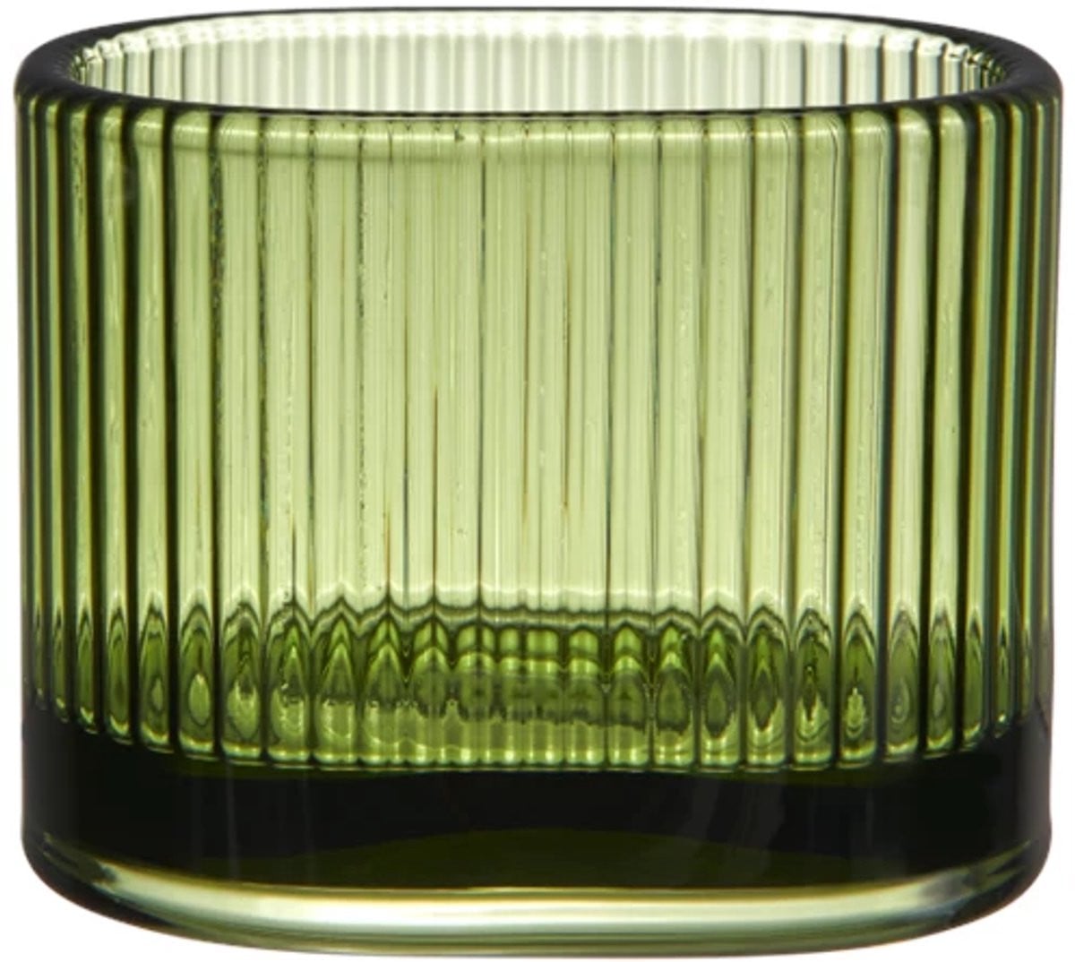 Orrefors Magica theelichthouder super ellipse groen H: 7 cm, D: 9 cm
