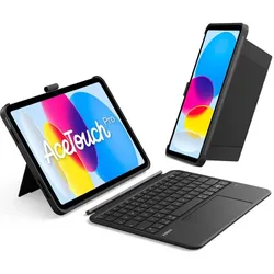 Inateck Keyboard iPad 11" QWERTZ black gray (DE, Chuwi HiPad 11), Tablet Tastatur, Schwarz, Grau