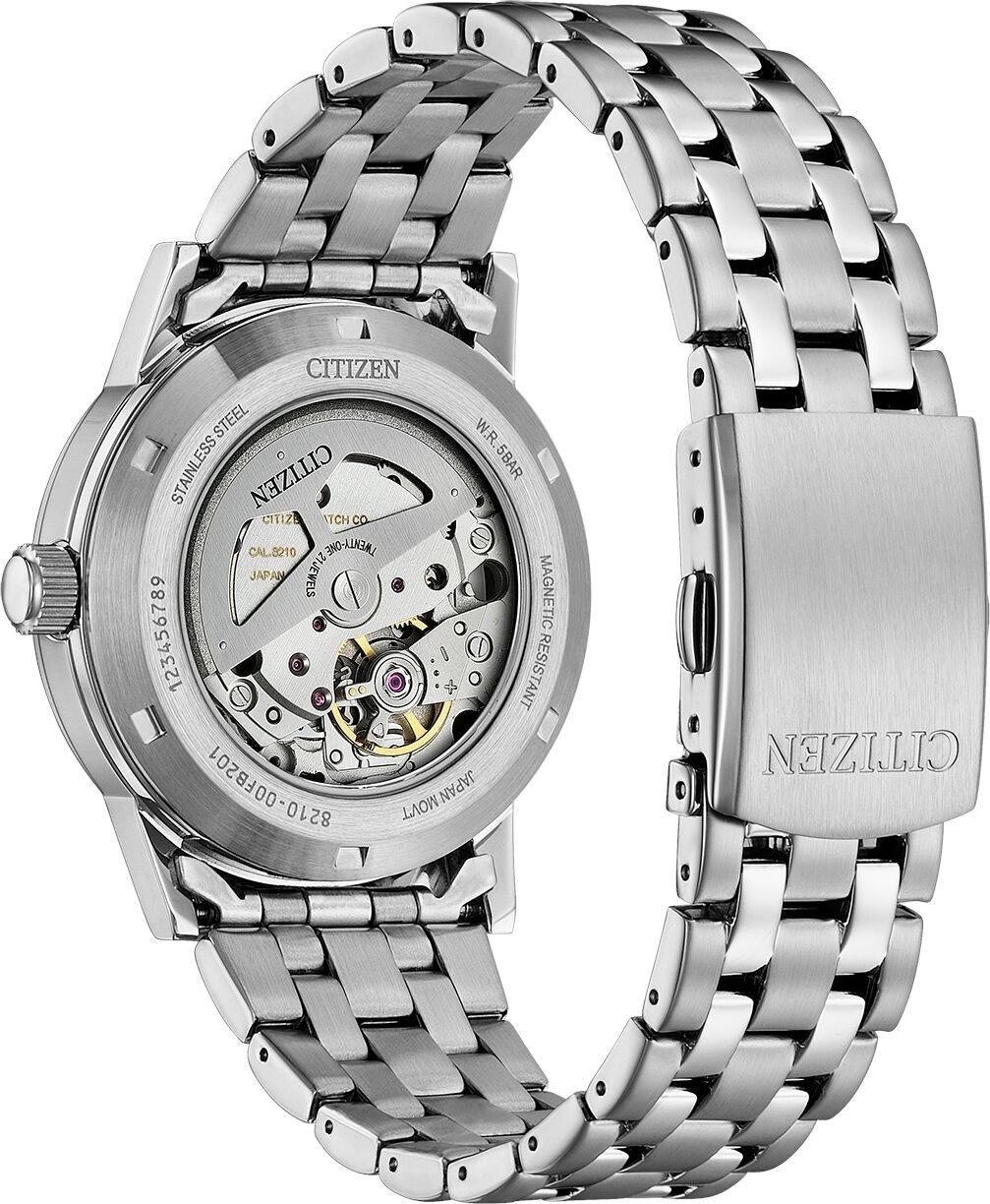 Automatikuhr CITIZEN "Automatik Classic", silberfarben, weiß, Armbanduhren, Herren, Automatikuhr, Armbanduhr, Herrenuhr, Edelstahlarmband, analog, Big Date