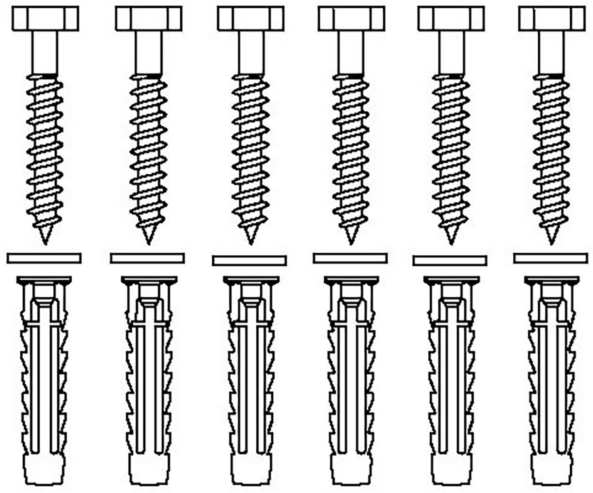 Pressalit Care fixing material set of 6 V8608