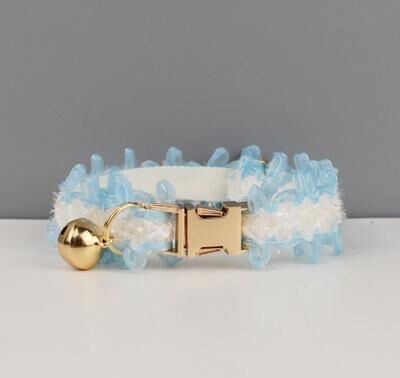 Uplifted Finds Personalized Lace Cat Collar With Custom Name Plate And Bell 3 l