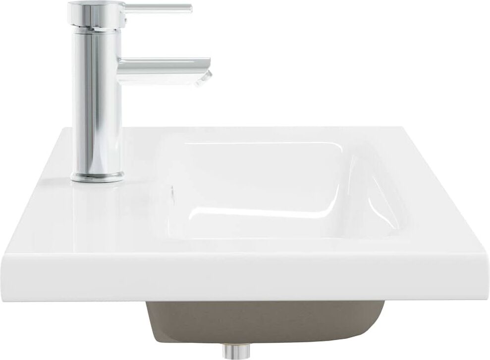 vidaXL Lavabo encastré avec robinet 81x39x18 cm céramique blanc