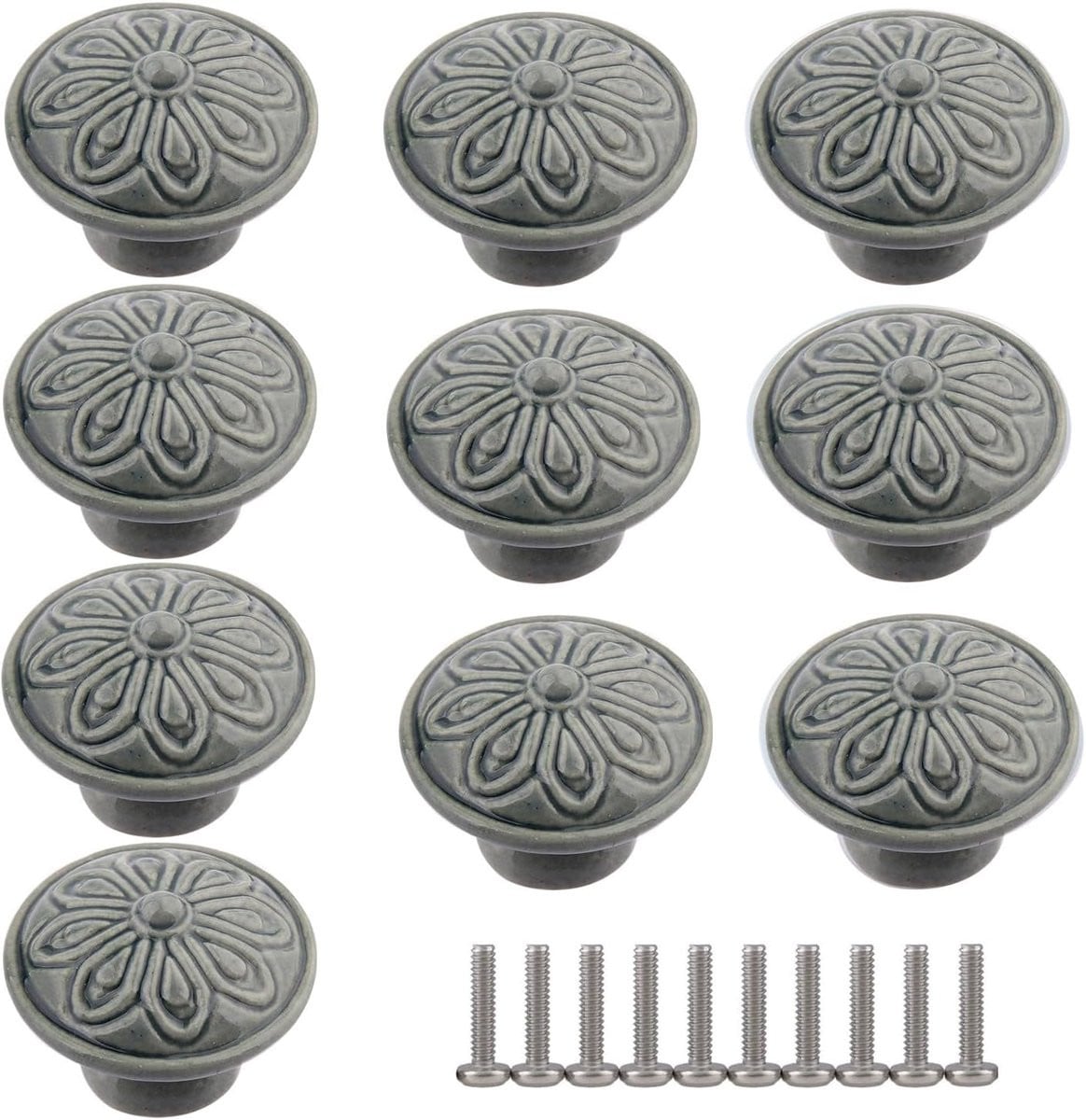 Keramische Meubelknop Geel - Ladeknop en Kastgreep met Landelijk Design - 40mm
