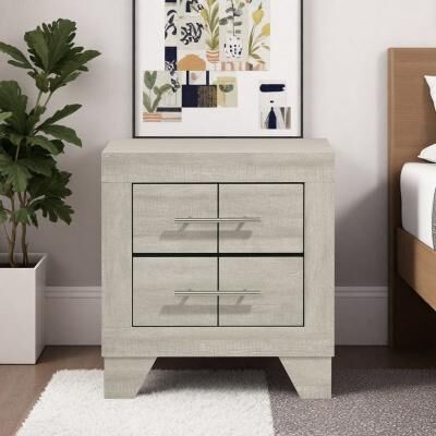ZWYO HOSIMU "21.25"" Nightstand Bedside Table, Modern Farmhouse End Table Side Table with English Dovetail Storage Drawersfor Bedroom"