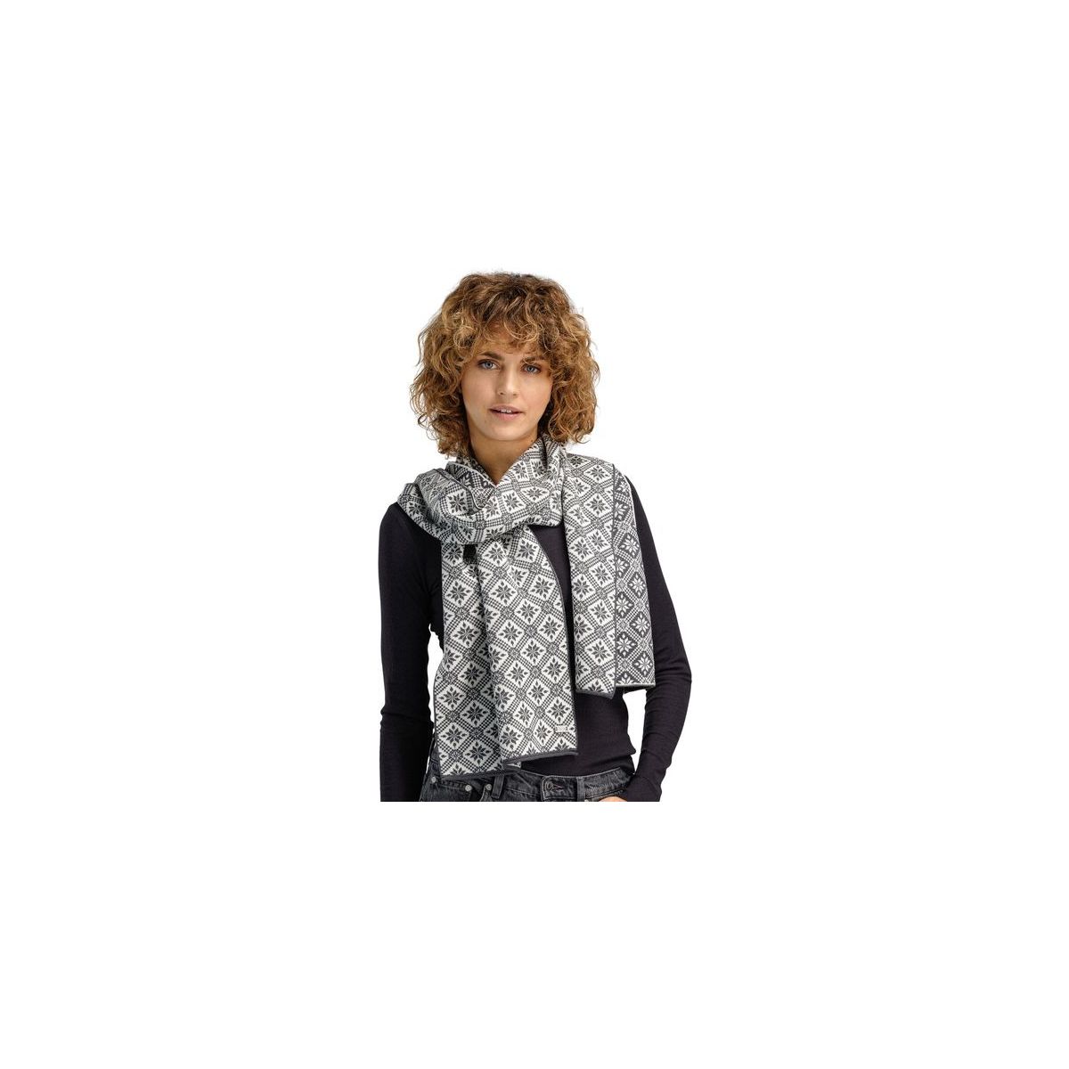 Dale of Norway Christiania Scarf grey offwhite (E) One size 11701-E-One size