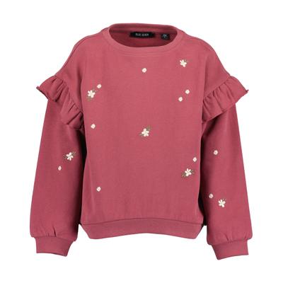 Sweater BLUE SEVEN "Sweatshirt", Mädchen, Gr. 104, rosa (3650, wein), 100% Baumwolle, normal normal, Rundhals, gerader Abschluss, Sweatshirts Sweater