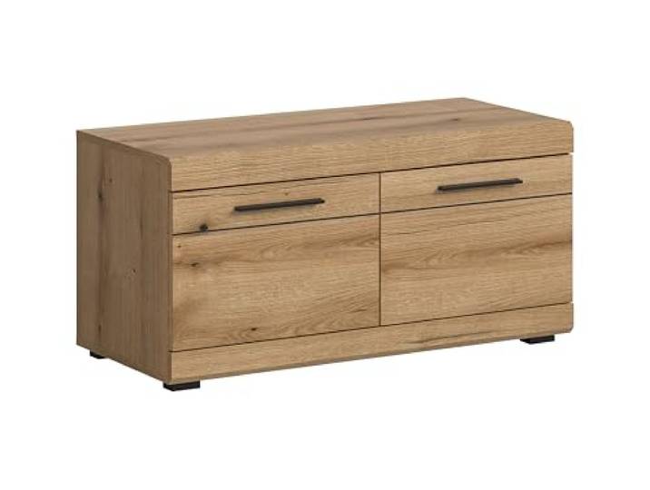 xonox.home - Sitzbank Scout 90x44x40 cm in Evoke Eiche - Flurmöbel Dielenmöbel Eingangsbereich Garderobenschrank - robust und langlebig stabile Konstruktion