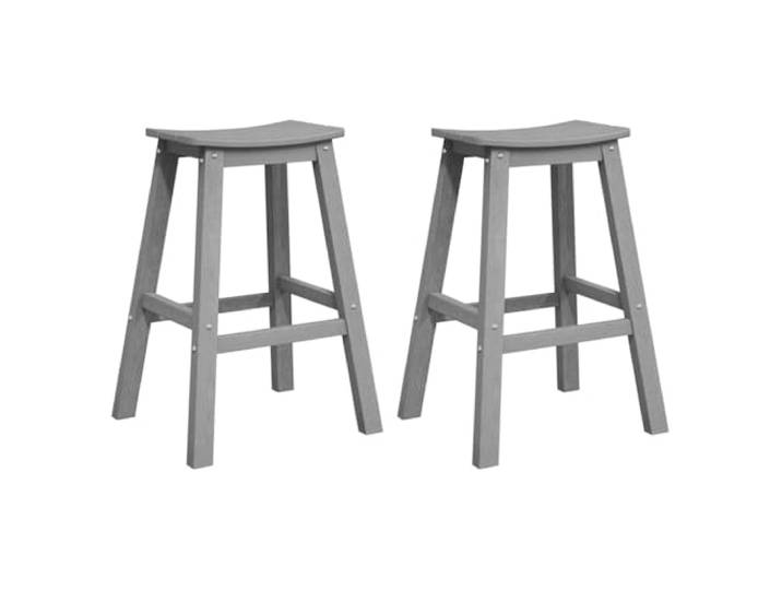 Makastle Barhocker 2 STK. HDPE Hellgrau 52x43x73,5 cm Montageanleitung enthalten