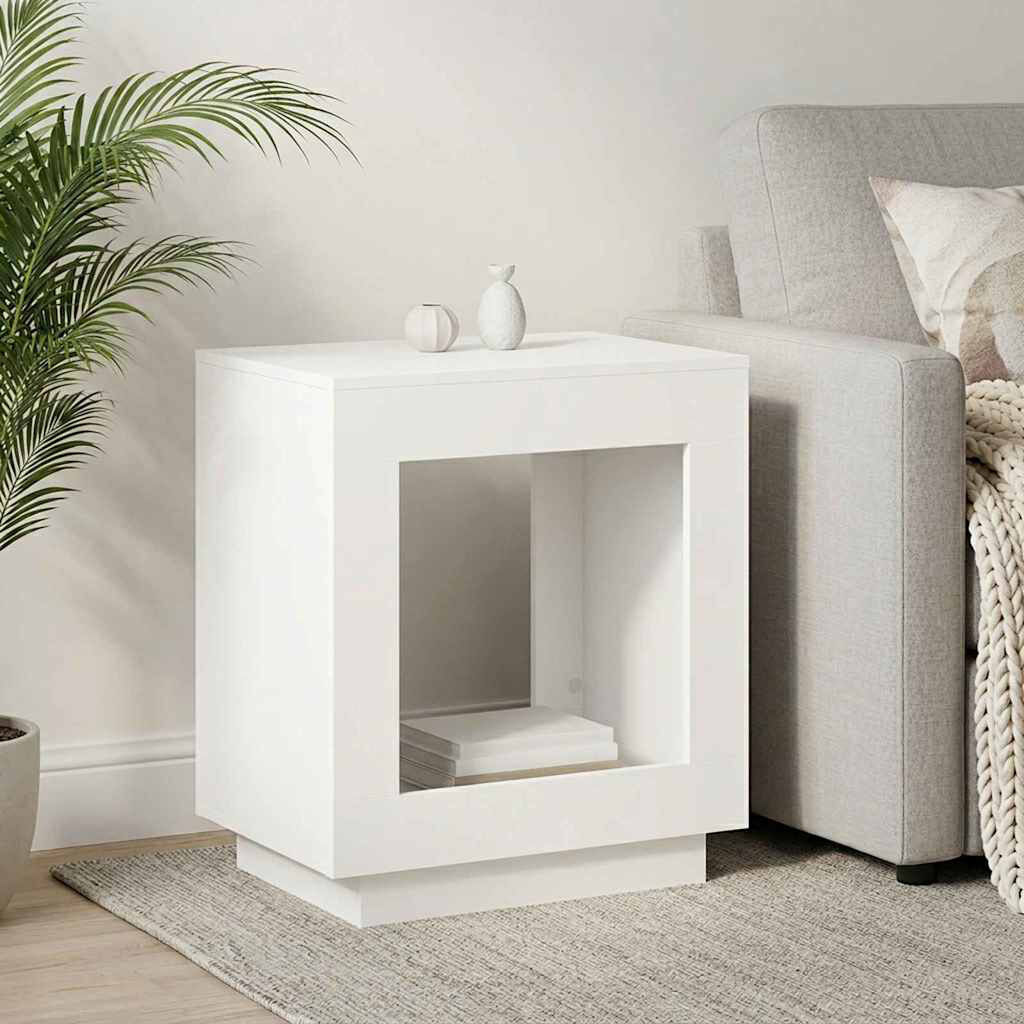 17 Stories Rectangular Side Table White 65cm H X 60cm W X 40cm D