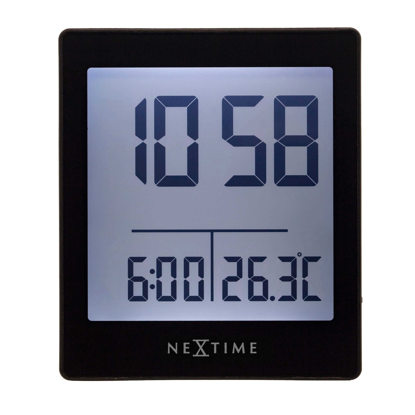 NeXtime Digitale radio-wekker met temperatuurweergave, compact, zwart