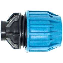 Jason Kupplung PP 32 mm x 1/2 Klemm x Innengewinde 16bar Schwarz/Blau DVGW/KIWA/WRAS/SVGW