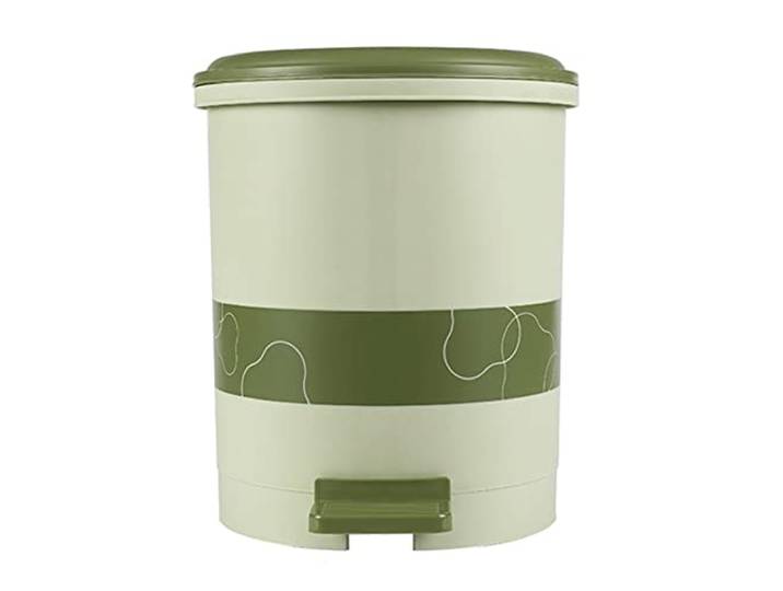 9bbhfJw4R Haushaltsmülleimer Tret-Mülleimer Mit Deckel, Nass-Trocken-Trennung(Green,9l)