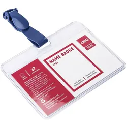 Deli, Informationsschild, Namensschilder mit Clip blau 50 Stück