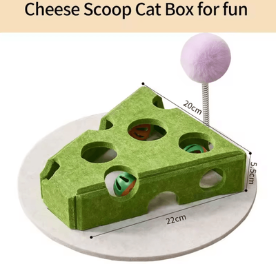 Inspire Curations HidePaws Interactive Felt Puzzle Box For Cats green
