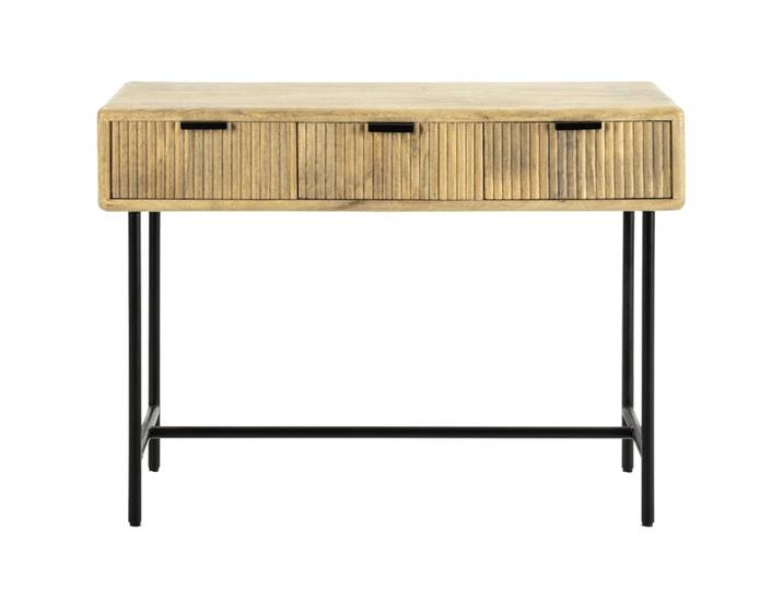 Console 3 tiroirs en bois de manguier 100 cm