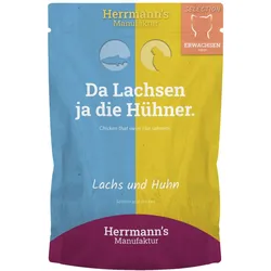Herrmann's Seletion Adult 100 Gramm Katzennassfutter 20 x 100 Gramm Lachs mit Huhn, Karotte & Kokosflocken