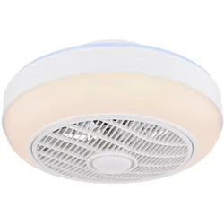 Deckenventilator mit Fernbedienung Deckenlampe Wohnzimmerleuchte Kühler Lüfter, Metall schwarz Holzoptik, CCT Timer, LED, D 46 cm