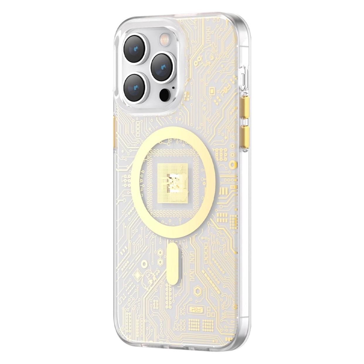 Kingxbar PQY Geek Series Magnethülle für iPhone 14 Plus MagSafe Gold (Apple iPhone 14 Plus) (Kingxbar PQY iPhone 14 Plus Geek Series-Gold)