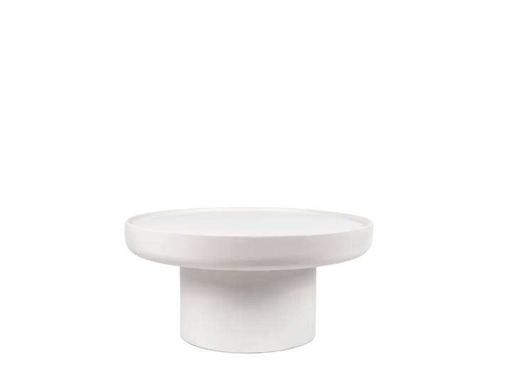 Table basse ronde de 80 cm, couleur blanche