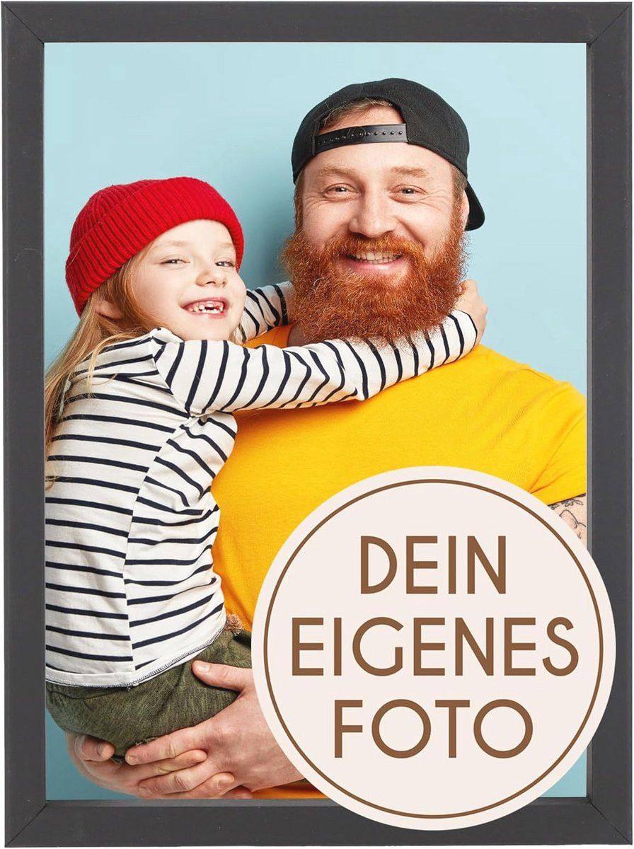 Gepersonaliseerde houten fotolijst met eigen foto 13x18 cm