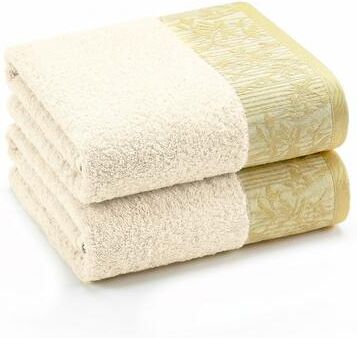 Superior Wisteria 2-Piece Cotton Bath Towel Set - Floral Jacquard Border Full Body Bath Towels