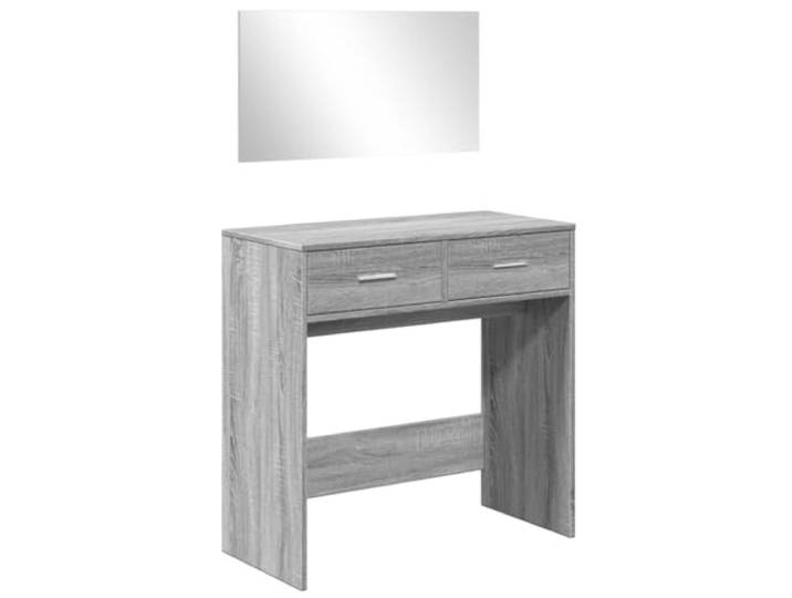 HNSMFPRE Schminktisch mit Spiegel Sonoma, grau, 80 x 39 x 80 cm Feuchtigkeitsbeständiges Holz, Gebrauchsspiegel, große Aufbewahrung, minimalistisches Design, Wandmontage