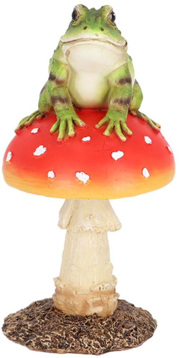 Esschert Design Vliegenzwam met kikker decoratie voor op tafel