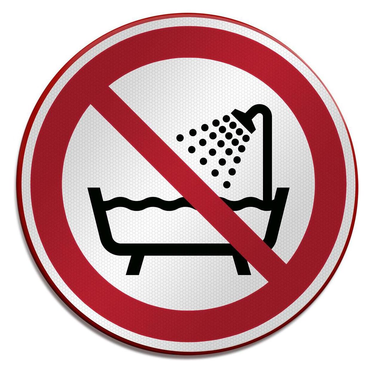 Brady P/P026/NT/RFLBD-DIA400-1, ISO Sicherheitsschild - Verbot, dieses Gerät in der Badewanne, Dus (P/P026/NT/RFLBD-DIA400-1)