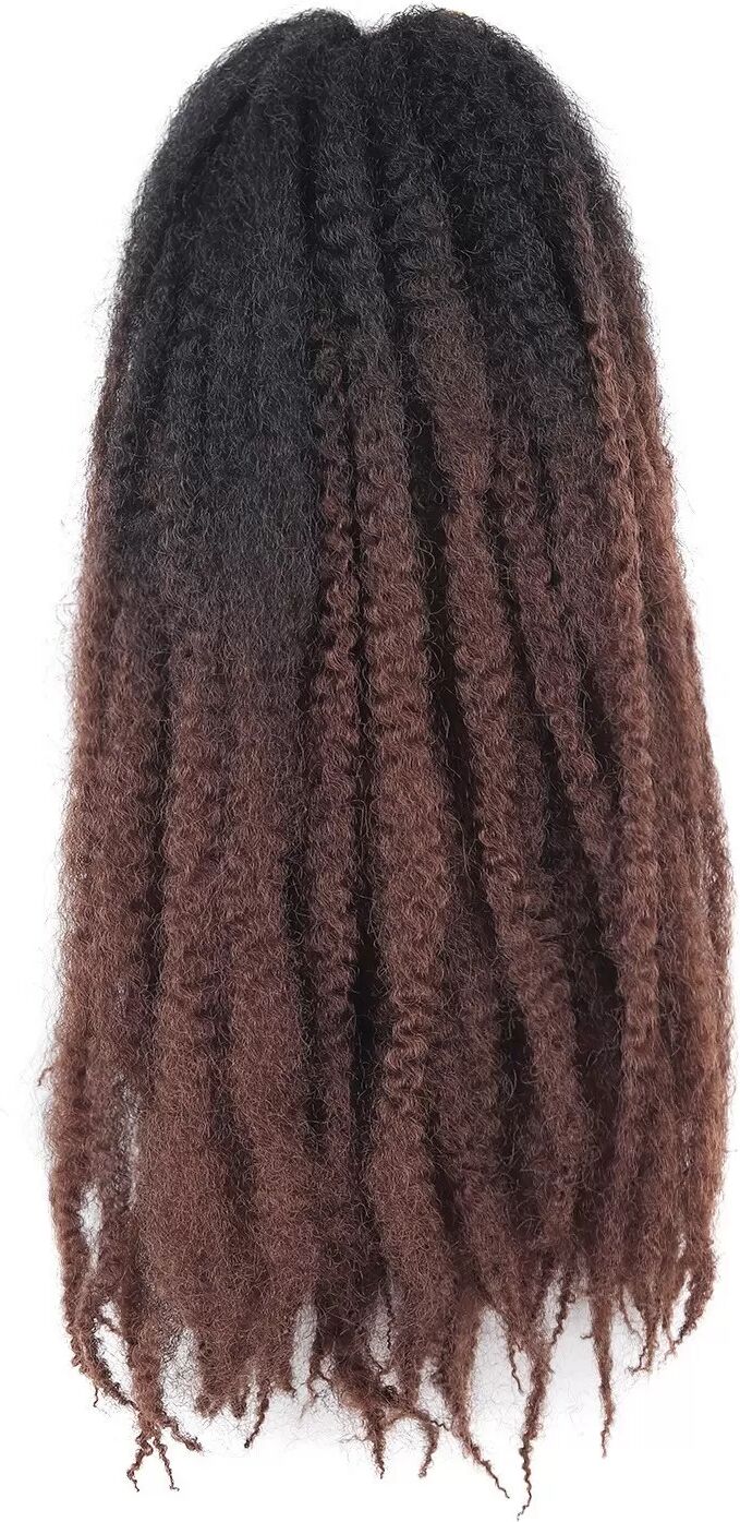 INF Ombre Afro Kinky Curly Crochet Braids Haarverlängerungen - Caterpillar Dreadlock Perücke