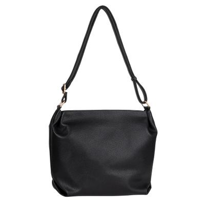 Hobo GABOR "Telia", Damen, Gr. B/H/T: 37cm x 29cm x 13cm, schwarz, Polyurethan, clean, gepflegt, unifarben, Taschen Hobo, dezente Falten, eleganter Reißverschlusszipper mit goldenem Zierkubus